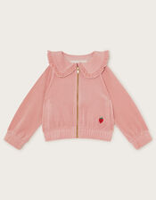 Velour Bomber Jacket, Pink (PALE PINK), large