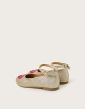 Sequin Heart Sparkle Ballet Flats, Gold (GOLD), large