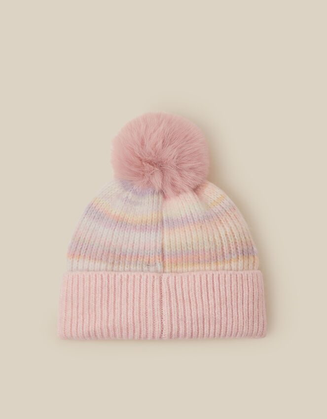 Butterfly Stripe Beanie Hat, Multi (MULTI), large