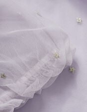 Nicola Embroidered Puff Sleeve Top, Purple (LILAC), large