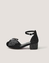Diamant&eacute; Bow Velvet Two Part Heels, Black (BLACK), large