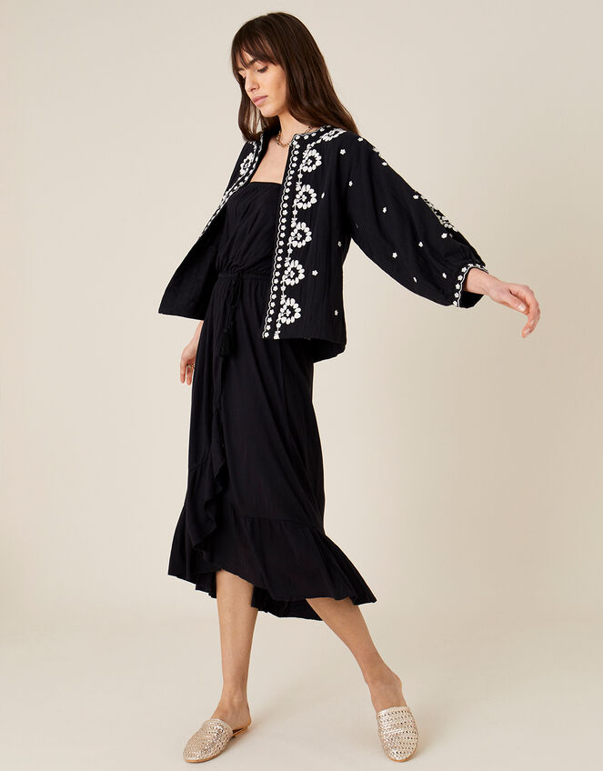 Plain Midi Bandeau Dress , Black (BLACK), large