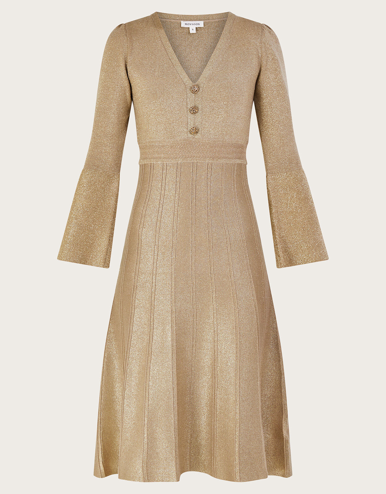 Metallic gold knit dress online