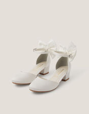 Sara Closed-Toe Bow Heels, Ivory (IVORY), large