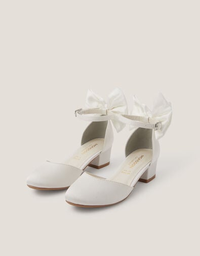 Sara Closed-Toe Bow Heels, Ivory (IVORY), large