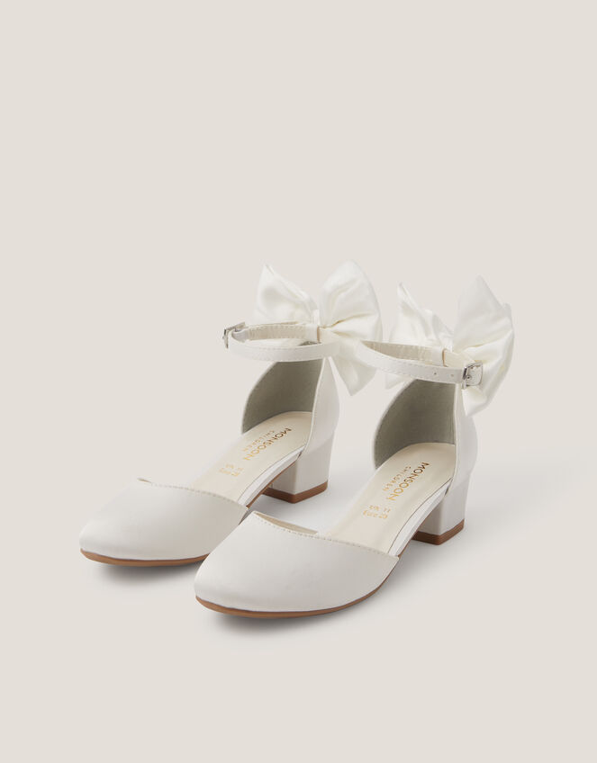 Sara Closed-Toe Bow Heels, Ivory (IVORY), large