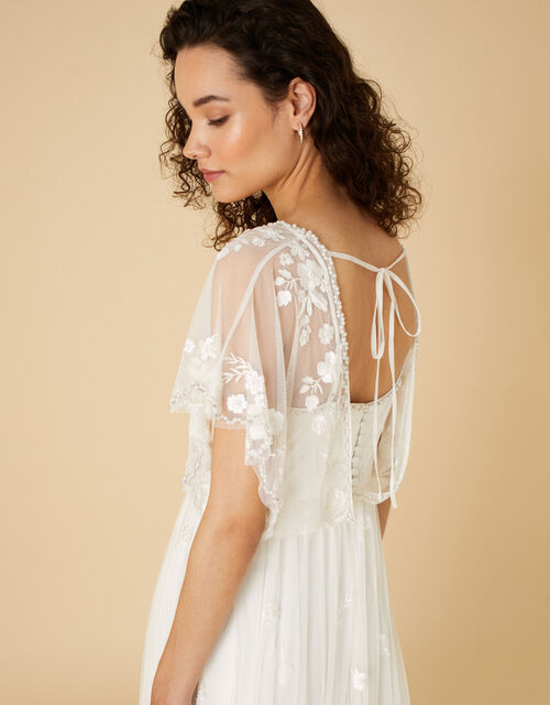 Blouson Bridal Maxi Dress, Ivory (IVORY), large