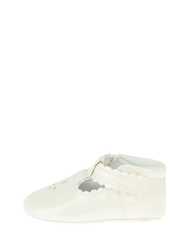 Patent Cutwork Booties, Ivory (IVORY), large