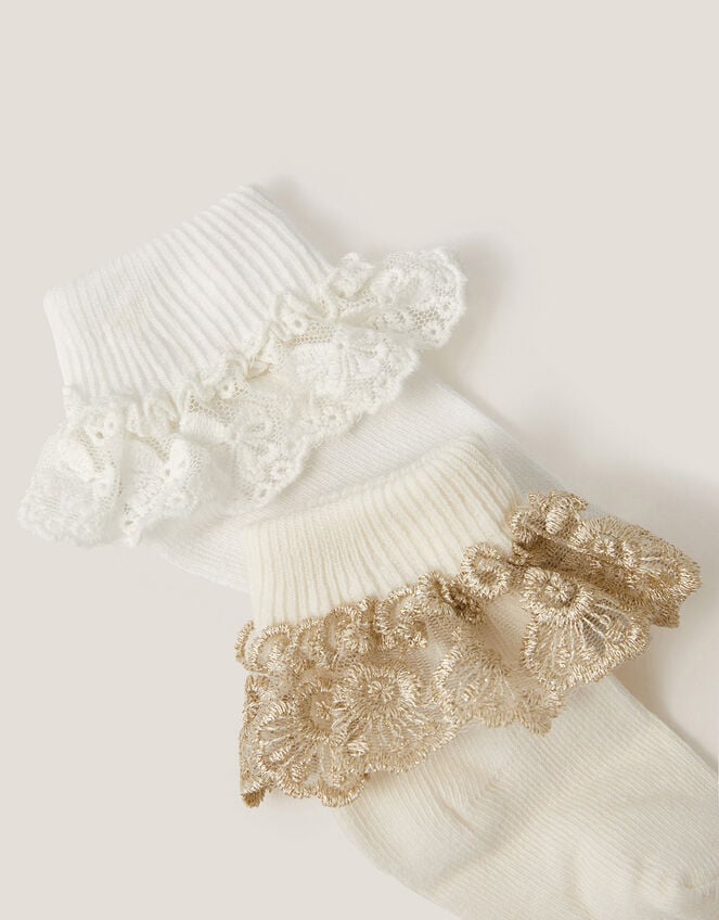 2-Pack Baby Sparkle Lace Socks, Multi (MULTI), large