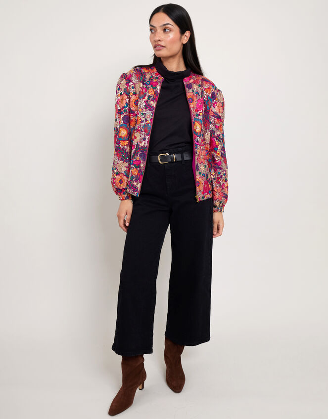 East Embellished Floral Bomber Jacket, Multi (MULTI), large