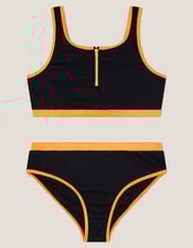 Sporty Bralette Bikini Set, Black (BLACK), large