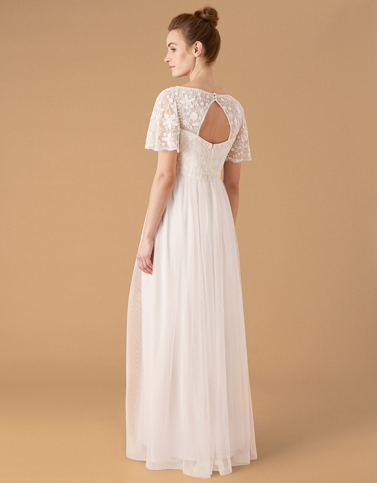 Shelly Floral Embellished Bridal Dress Ivory