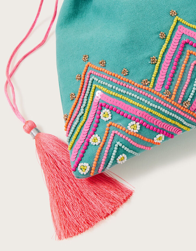 Festival Fun Beaded Drawstring Bag, , large