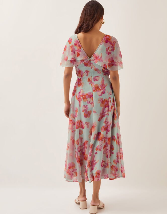 Marlene Floral Print Midi Dress, Green (MINT), large