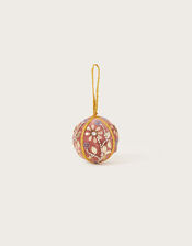 Velvet Embroidered Bauble , Pink (PINK), large