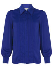 Peggy Lace Trim Blouse, Blue (BLUE), large