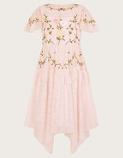 Cora Embroidered Ruffle Dress, Pink (PINK), large
