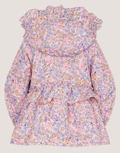 Baby Bunny Floral Print Raincoat, Pink (PINK), large