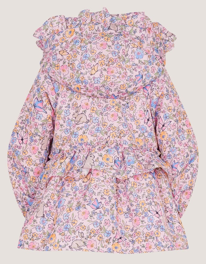 Baby Bunny Floral Print Raincoat, Pink (PINK), large