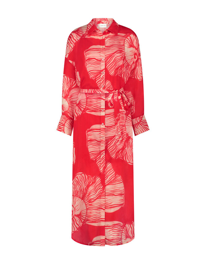 Fabienne Chapot Denis Shell Print Shirt Dress, Red (RED), large