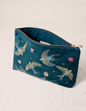 Elizabeth Scarlett Swallows Velvet Pouch, , large