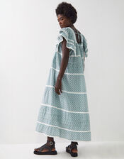 East Duva Print Tiered Smock Dress, Blue (BLUE), large