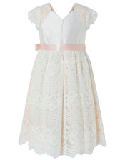 Scalloped Lace Occasion Dress, Pink (PALE PINK), large