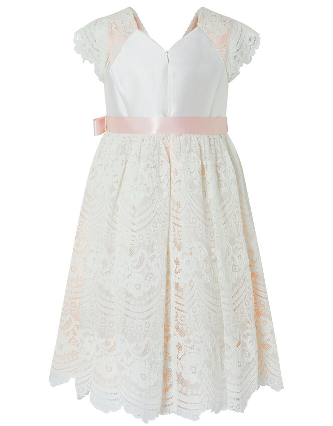 Scalloped Lace Occasion Dress, Pink (PALE PINK), large