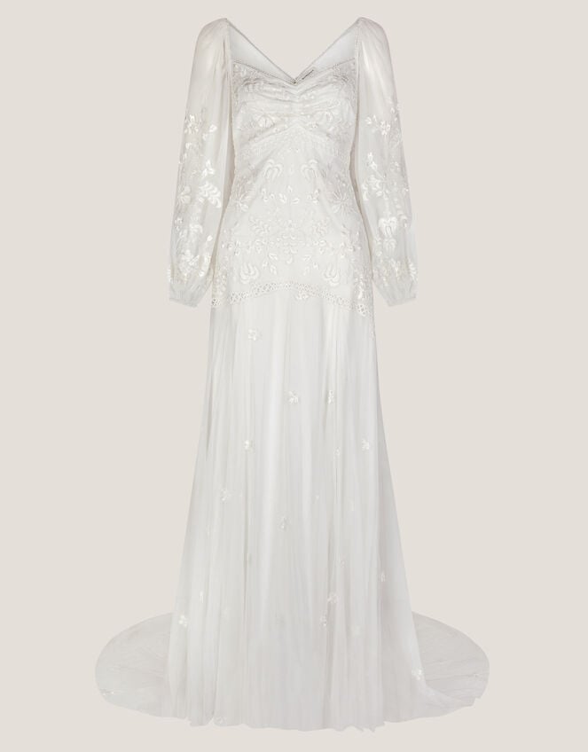 Josette Embellished Maxi Wedding Dress, Ivory (IVORY), large