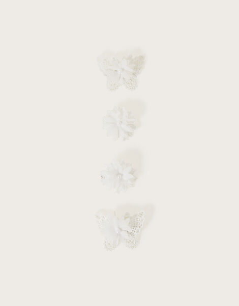Lacey Pom-Pom Bridesmaid Clips 4 Pack, , large