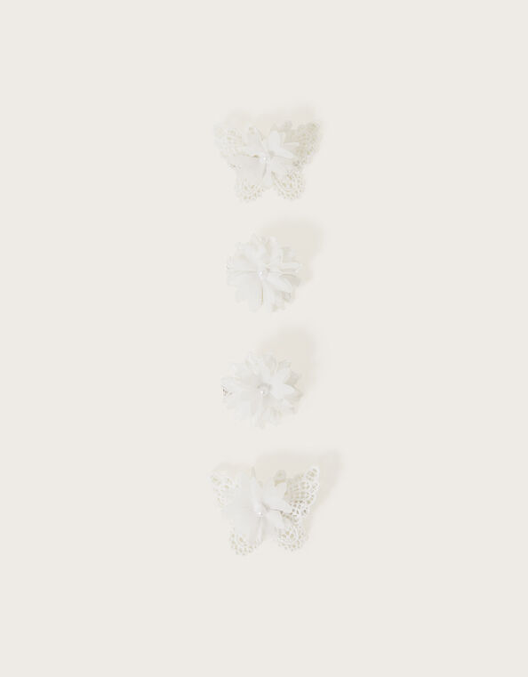Lacey Pom-Pom Bridesmaid Clips 4 Pack, , large