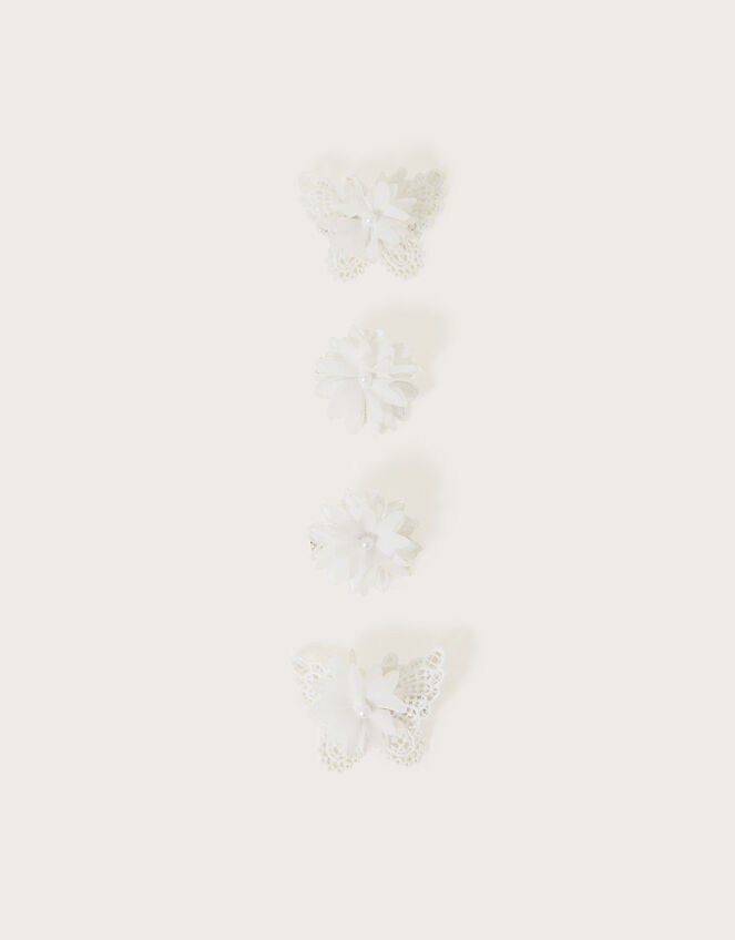 Lacey Pom-Pom Bridesmaid Clips 4 Pack, , large