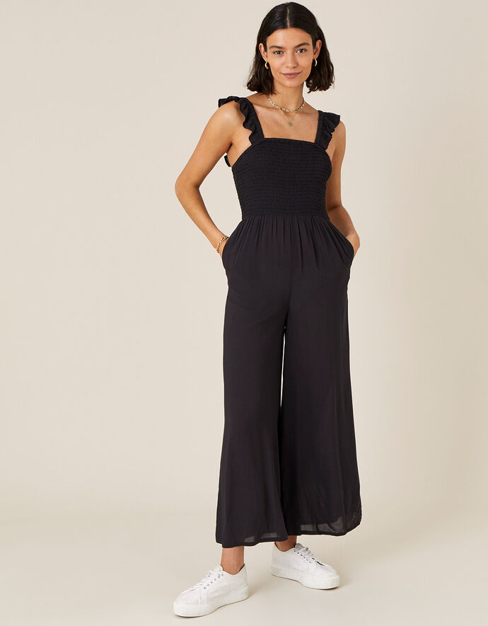 Stylish Pleated Ruffle Wide Leg Jumpsuit