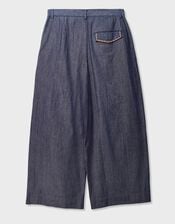 East Jayla Embroidered Denim Trousers, Blue (NAVY), large