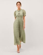 Celina Puff Sleeve Lace Midi Dress, Green (SAGE), large