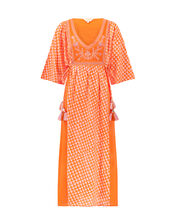 East Mirabelle Batik Maxi Kaftan Dress, Orange (ORANGE), large