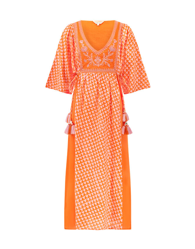 East Mirabelle Batik Maxi Kaftan Dress, Orange (ORANGE), large