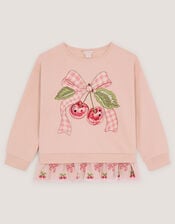 Mon Cheri Peplum Sweatshirt, Pink (PINK), large