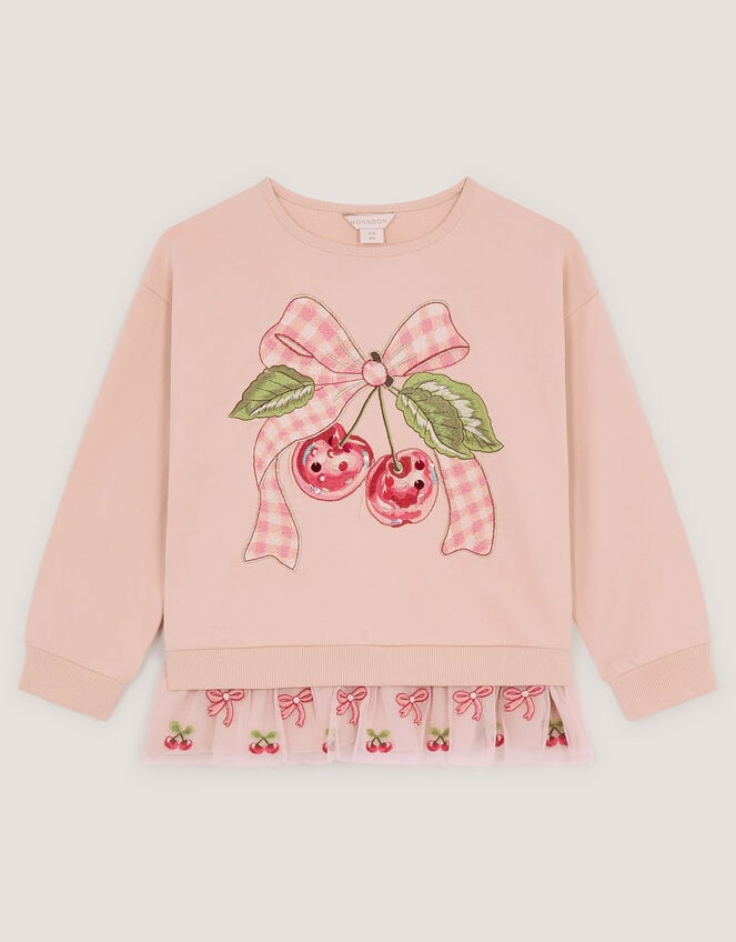 Mon Cheri Peplum Sweatshirt, Pink (PINK), large