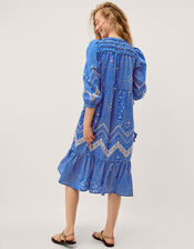 Iggy Floral Print Midi Dress, Blue (BLUE), large