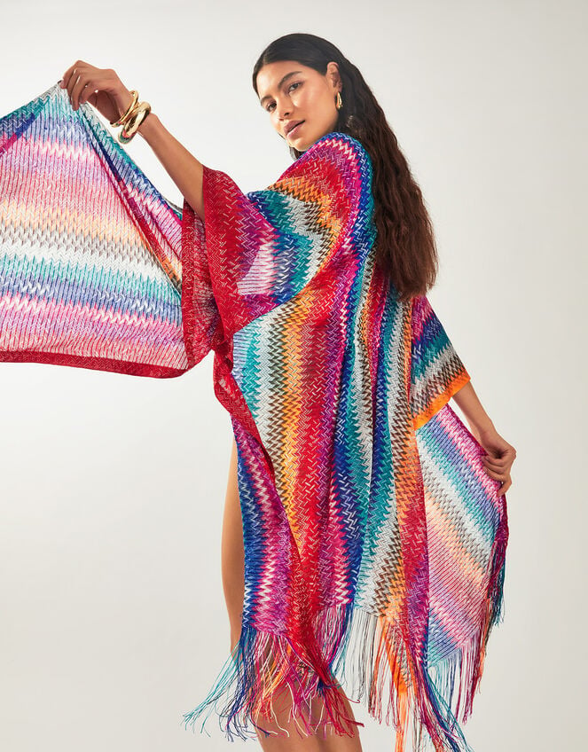Crochet Stripe Kaftan, , large