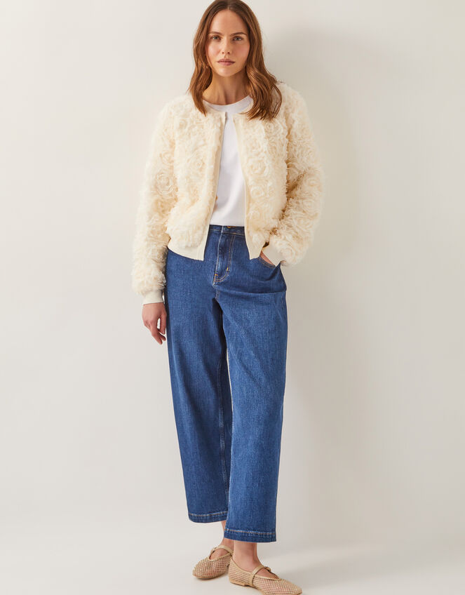 Fi Floral Knit Cardigan, Ivory (IVORY), large