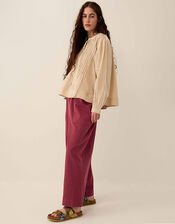 East Liza Pintuck Linen Top, Camel (BEIGE), large