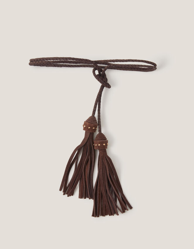 Suede Tassel Belt, , large