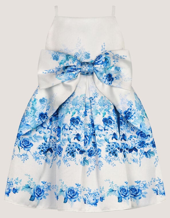 Baby Rose Print Bow Party Dress, Multi (MULTI), large