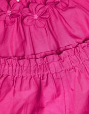 Embroidered Floral Top and Shorts Set, Pink (PINK), large