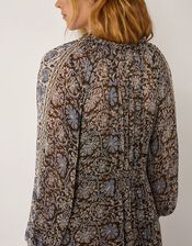 Maison Hotel Gaia Floral Midi Dress, Blue (BLUE), large