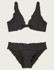 Frill Bikini Set, Black (BLACK), large