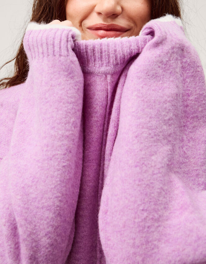 Tori Oversized Tipped Jumper, Purple (LILAC), large
