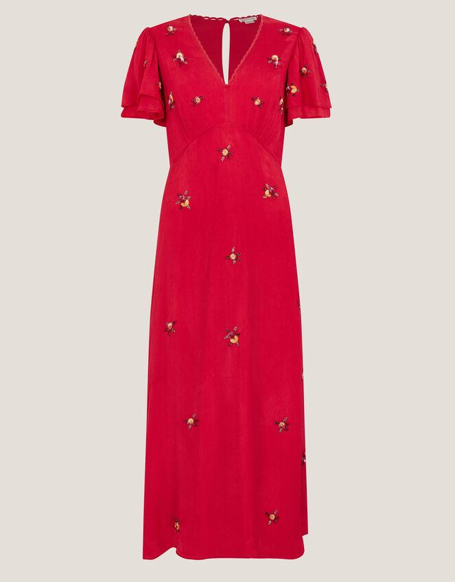 Gia Embellished Tea Dress, Red (RED), large